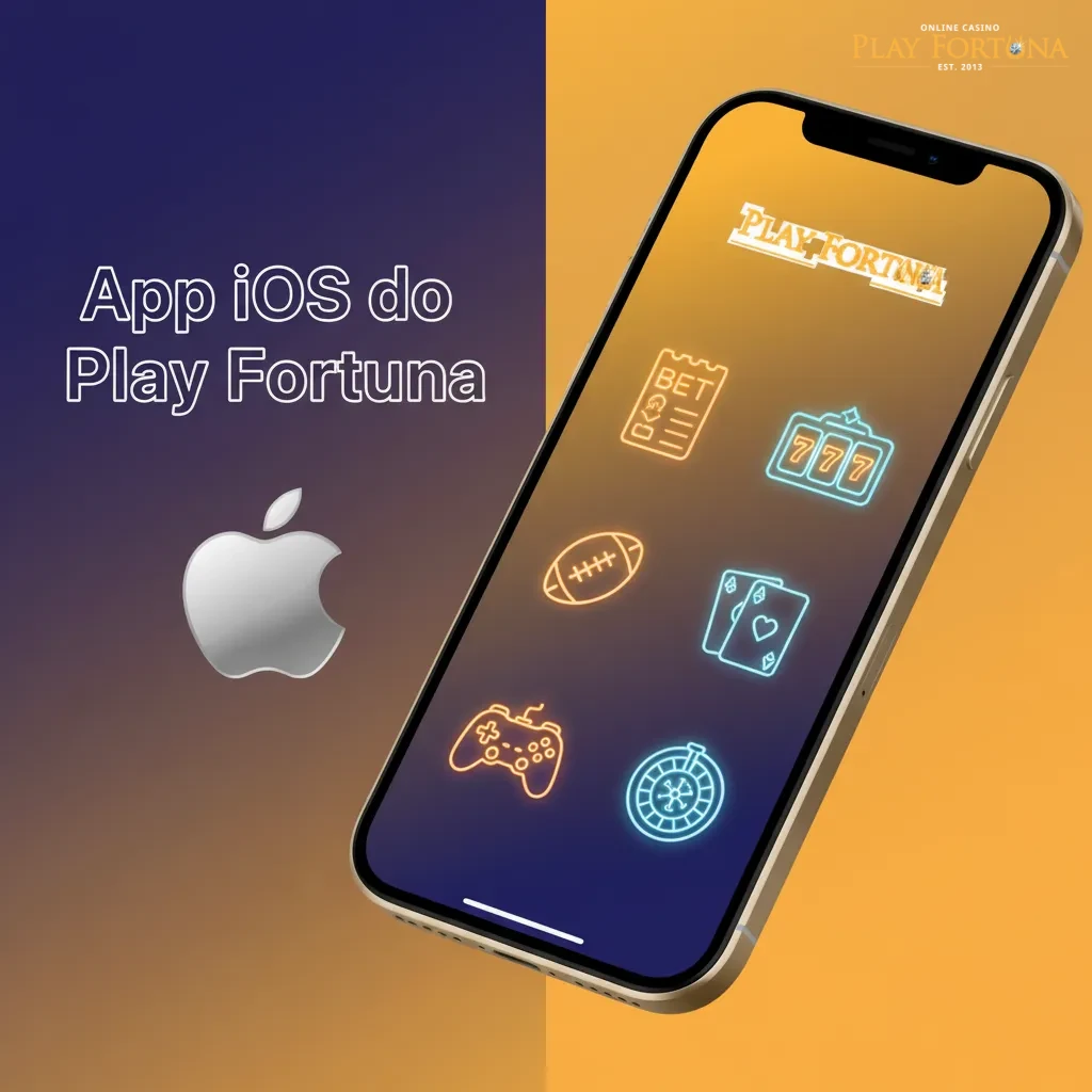 Tela do app iOS Play Fortuna em iPhone e iPad; gratuito; iOS 12+, 150 MB; apostas ao vivo e cassino; rápido e estável.
