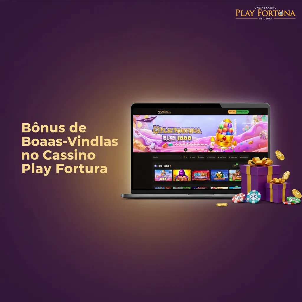 Banner do cassino Play Fortuna: bônus de boas‑vindas até R$ 5.300 + 200 rodadas grátis. T&Cs e rollover se aplicam.