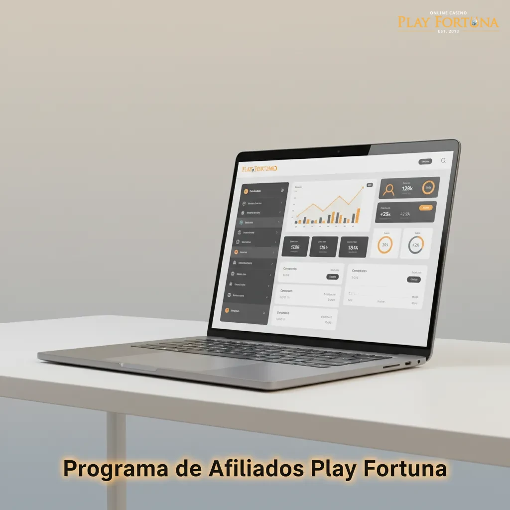 Painel do Programa de Afiliados Play Fortuna com relatórios em tempo real, cliques e conversões focados no Brasil