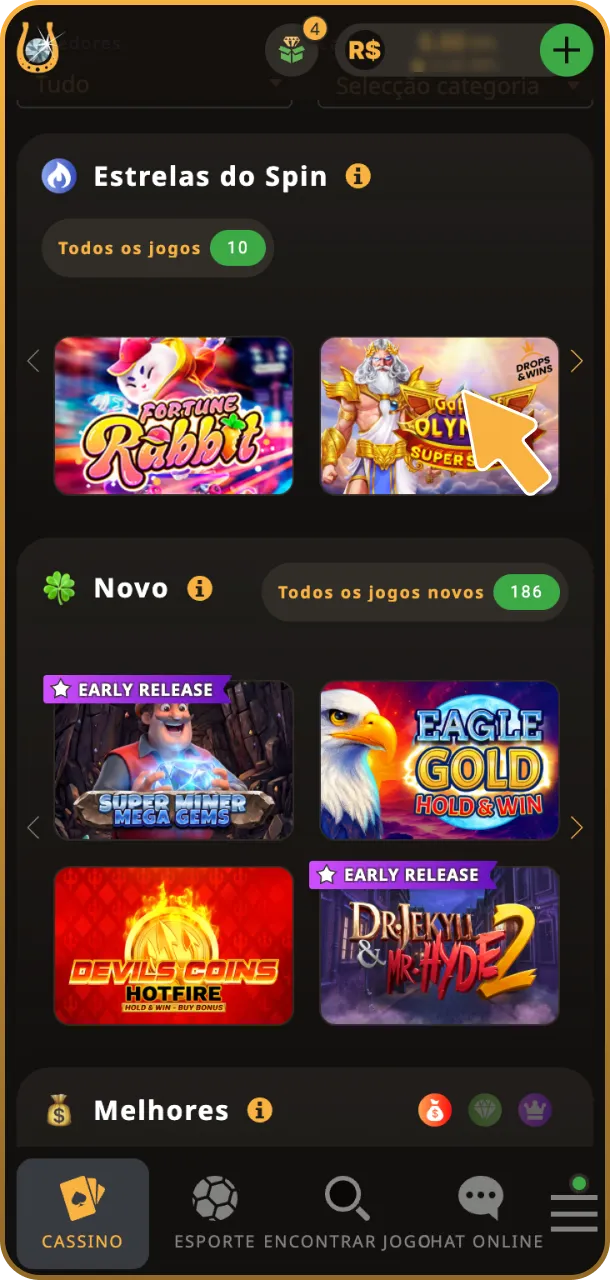 Utilize seu saldo de bônus nos slots e jogos de mesa selecionados para cumprir os requisitos.