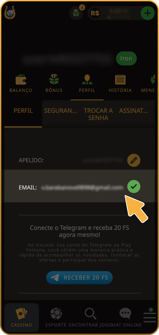 Confirme seu e-mail ou número de telefone para garantir a segurança da sua conta.