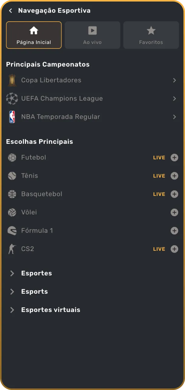 Escolha o evento esportivo disponível na página oficial Play Fortuna.