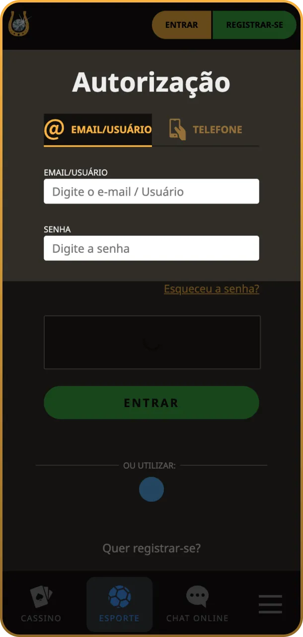 Clique no botão de entrar na página oficial da Play Fortuna.