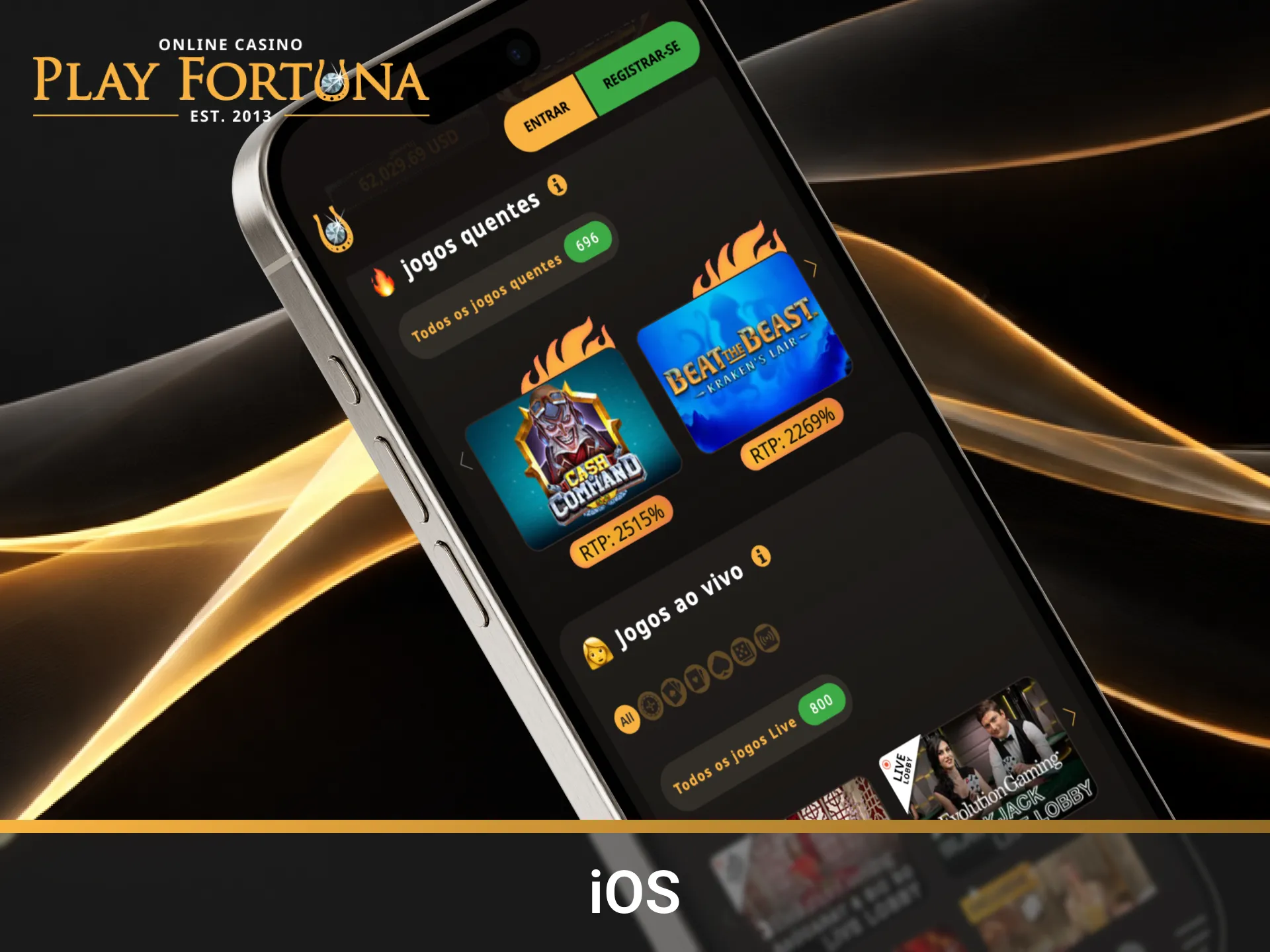 Realize transações financeiras seguras via iOS na plataforma Play Fortuna.