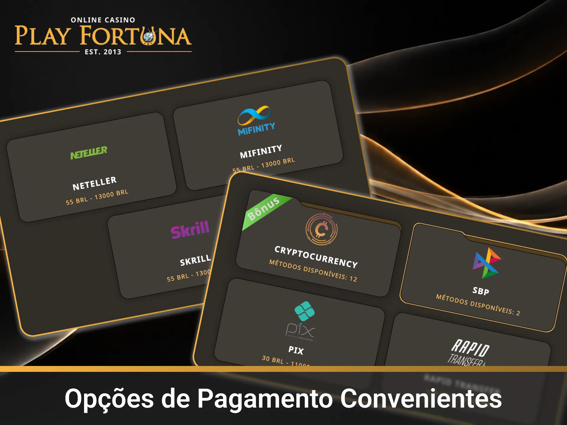 Escolha as melhores opções de pagamento para suas transações na Play Fortuna.