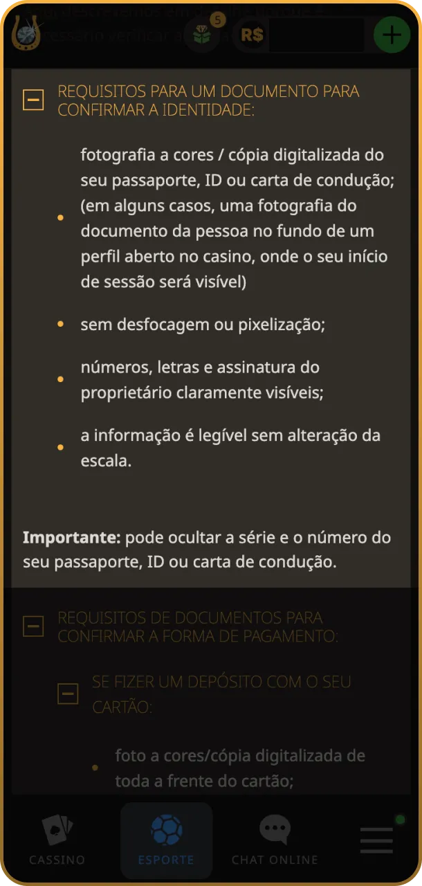 Acesse a seção de perfil e verificação na página Play Fortuna.
