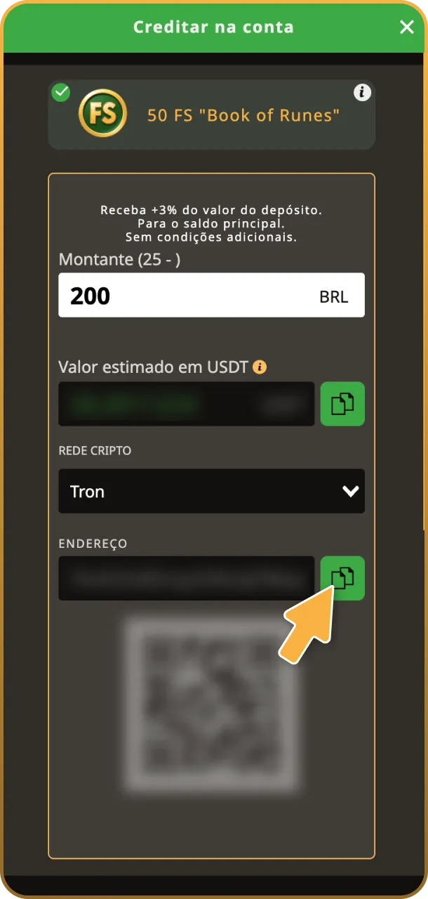 Confirme os dados e finalize o processo para que o saldo e o bônus sejam creditados.