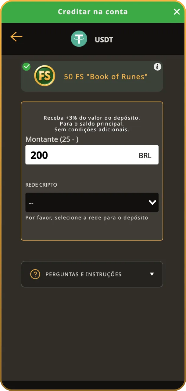 Preencha as informações do método escolhido, como a chave Pix ou detalhes do cartão.