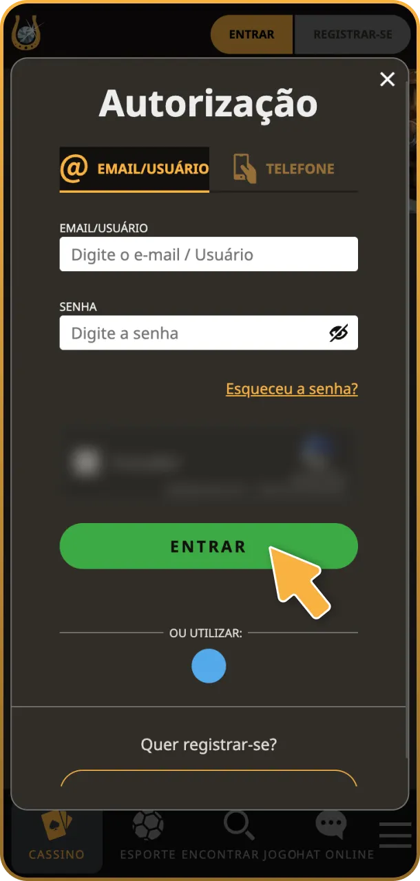 Acesse sua conta com seu usuário e senha para gerenciar seus bônus ativos.